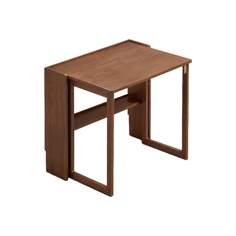 Adara folding solid oak dining table in walnut colour – 70cm, view 16