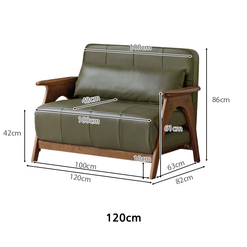 Addie green cloud leather single sofa bed – view 13