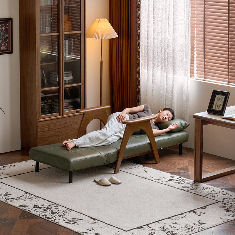 Addie green cloud leather single sofa bed – view 3