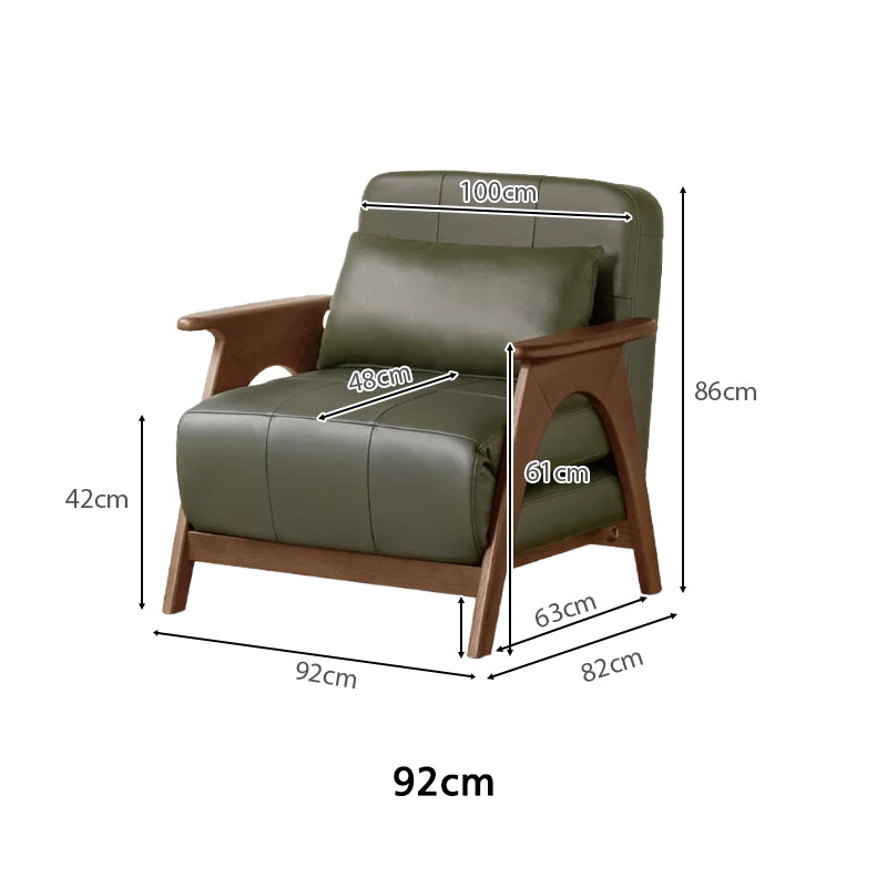 Addie green cloud leather single sofa bed – view 9
