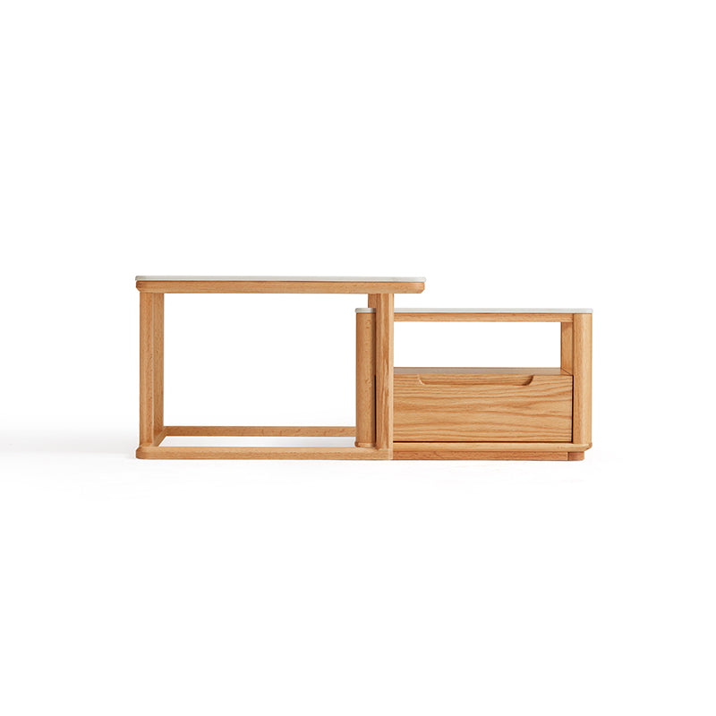 Alana Coffee Table & Side Table Set, FAS-Graded Solid American Oak with Paulownia Wood and – view 12