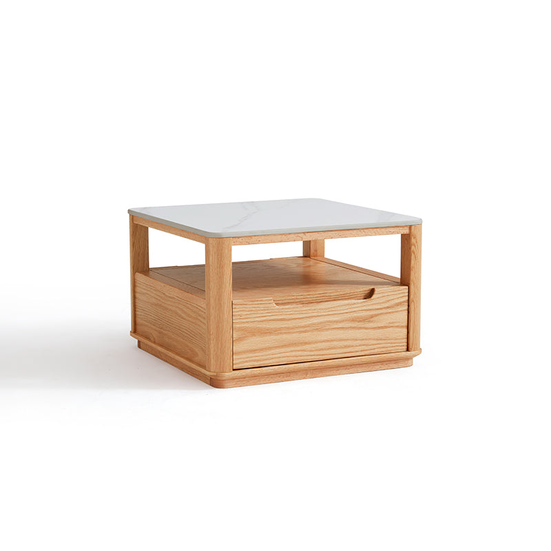 Alana Coffee Table & Side Table Set, FAS-Graded Solid American Oak with Paulownia Wood and – view 13