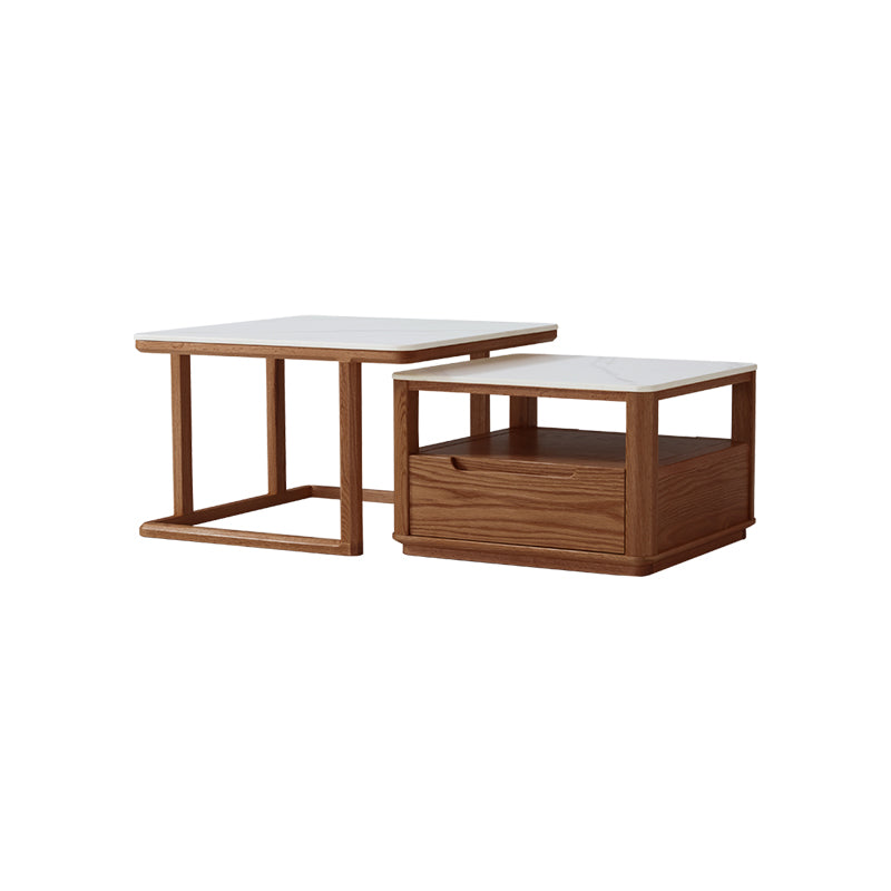 Alana Coffee Table & Side Table Set, FAS-Graded Solid American Oak with Paulownia Wood and – view 25