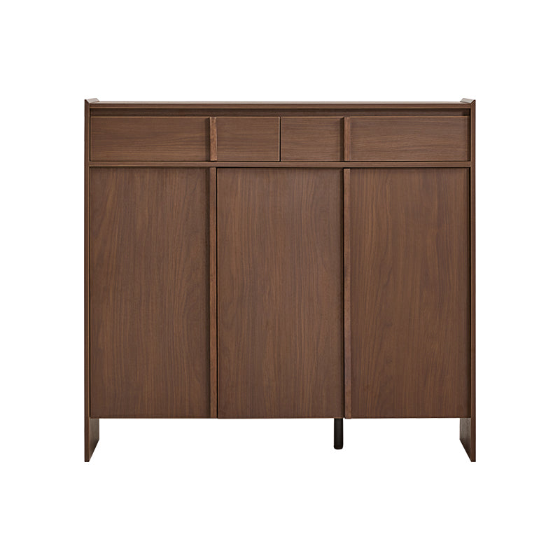 Alden walnut-tone shoe cabinet with drawer – view 16