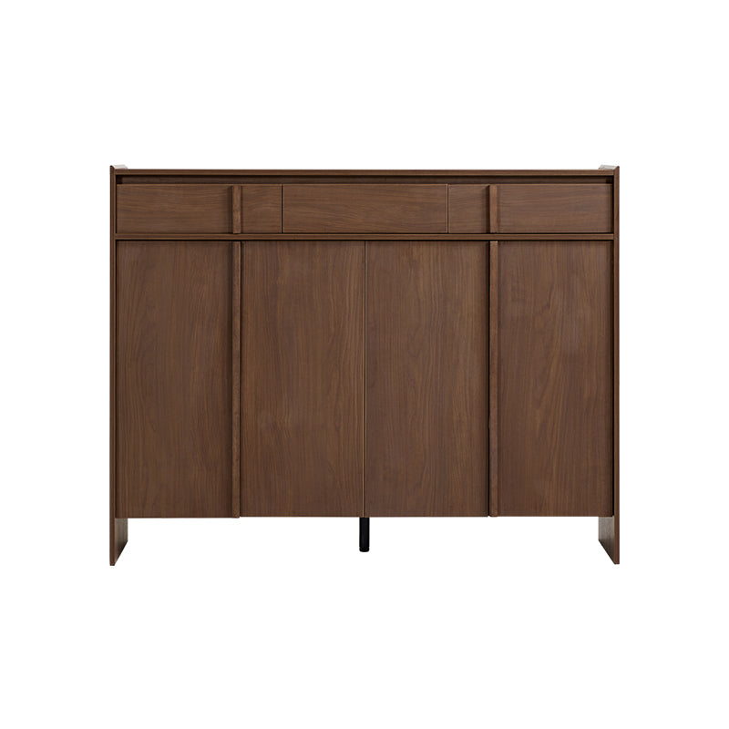 Alden walnut-tone shoe cabinet with drawer – view 26