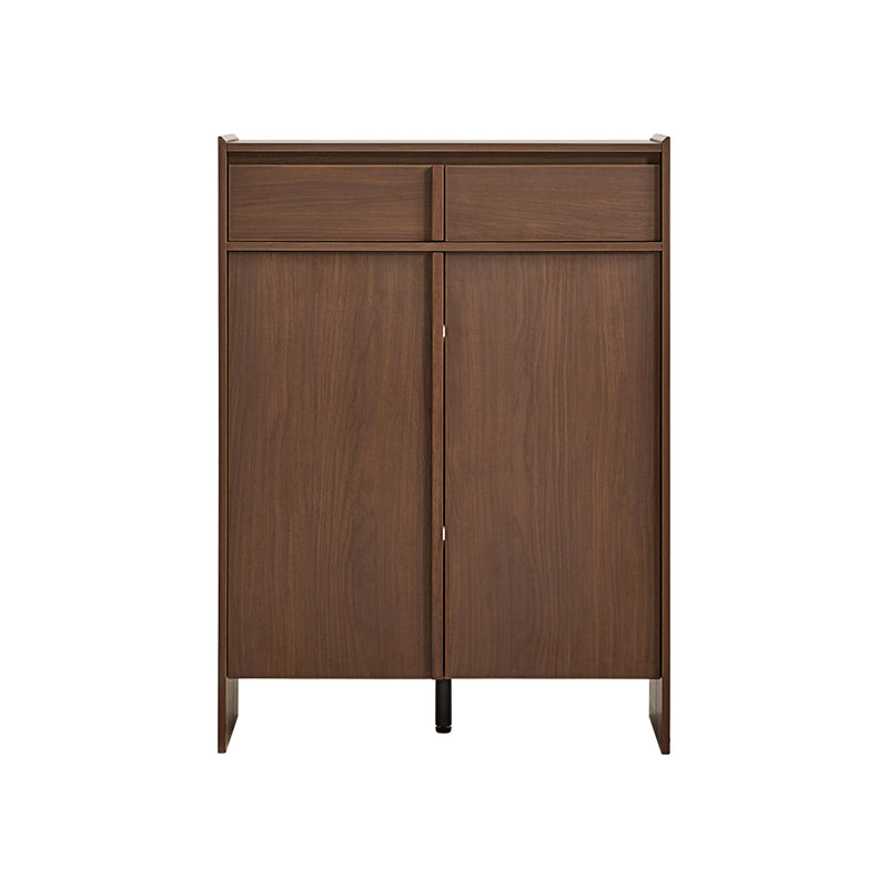 Alden walnut-tone shoe cabinet with drawer – view 39