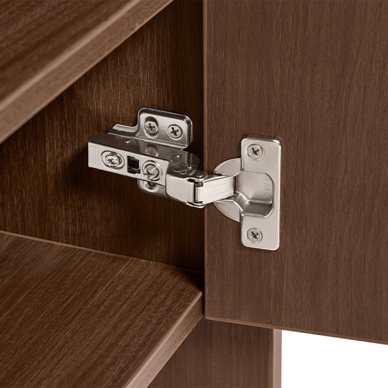 Alden walnut-tone shoe cabinet with drawer – view 9