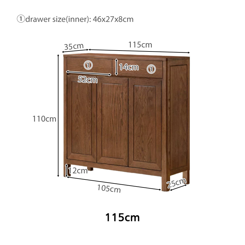 Archer fraxinus mandshurica wood shoe cabinet with drawers – view 17
