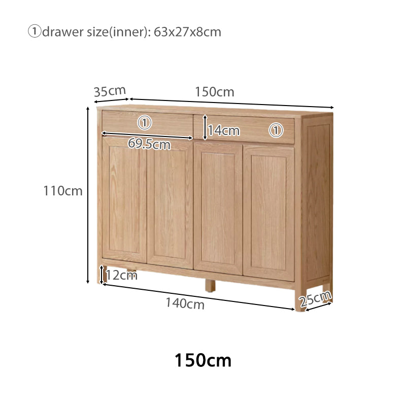 Archer fraxinus mandshurica wood shoe cabinet with drawers – view 32