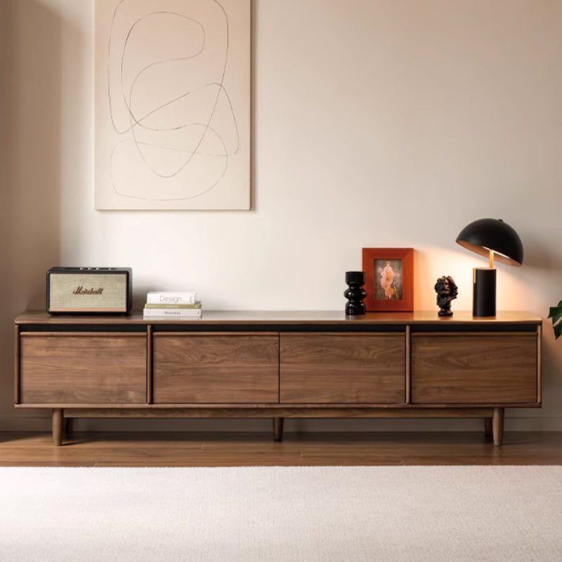 Athena solid ash TV unit in walnut finish