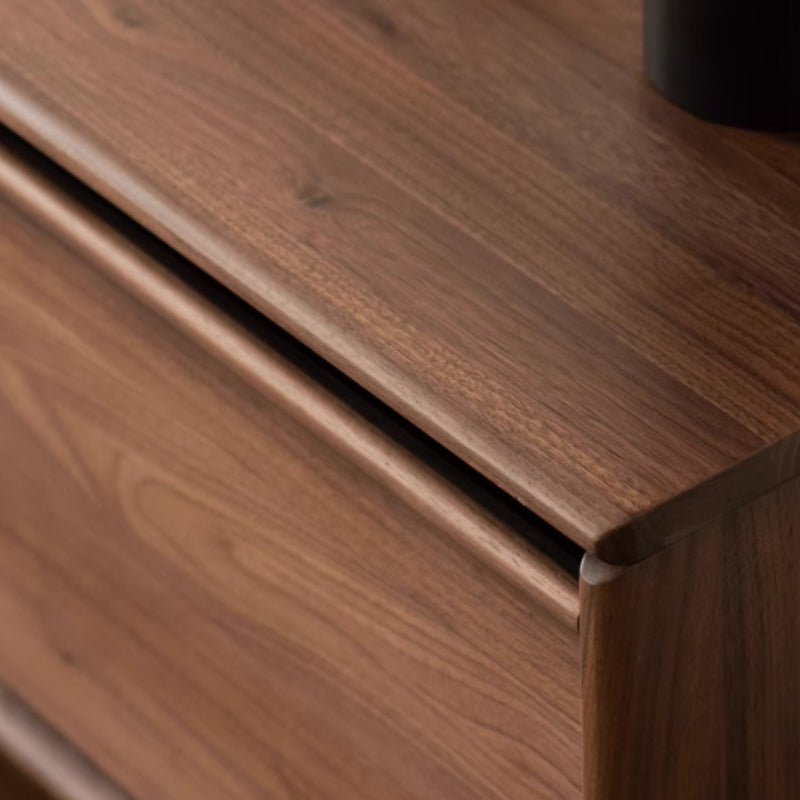 Athena solid ash TV unit in walnut finish – view 2