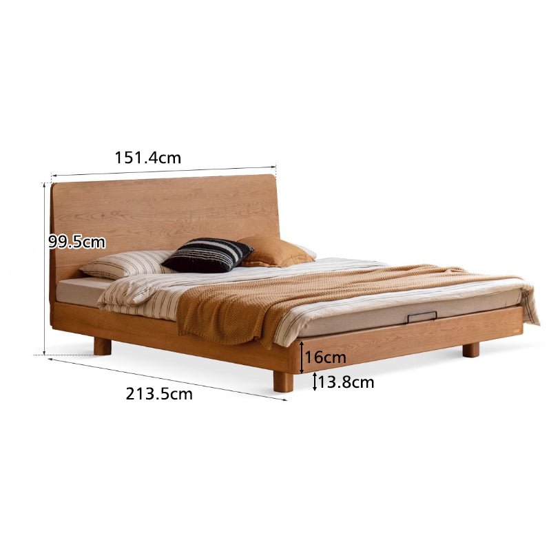 Baldwin Solid Cherry Wood Bed Frame with Beech Slats with Headboard Lighting Queen – view 8