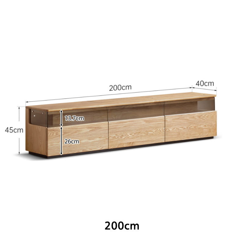 Benedict Wooden TV Unit in Solid Fraxinus Mandshurica 200cm 220cm – view 14