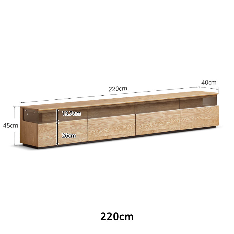 Benedict Wooden TV Unit in Solid Fraxinus Mandshurica 200cm 220cm – view 16
