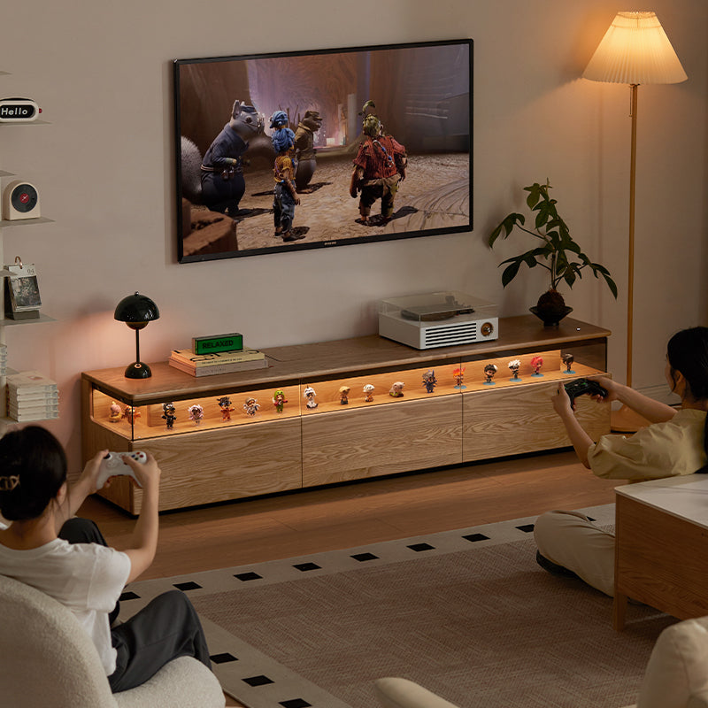 Benedict Wooden TV Unit in Solid Fraxinus Mandshurica 200cm 220cm – view 2