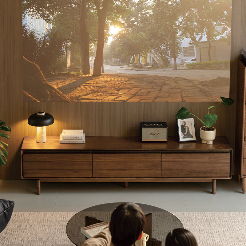 Bernadette FAS-Graded Solid Black Walnut TV Unit 180cm 200cm 220cm
