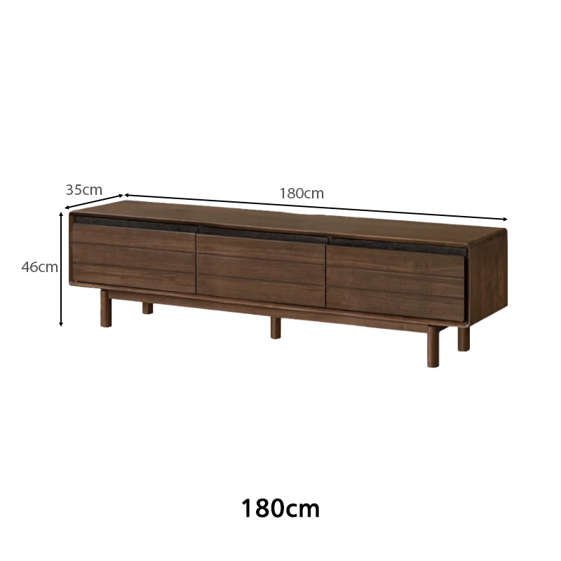 Bernadette FAS-Graded Solid Black Walnut TV Unit 180cm 200cm 220cm – view 11
