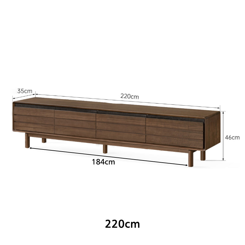 Bernadette FAS-Graded Solid Black Walnut TV Unit 180cm 200cm 220cm – view 15