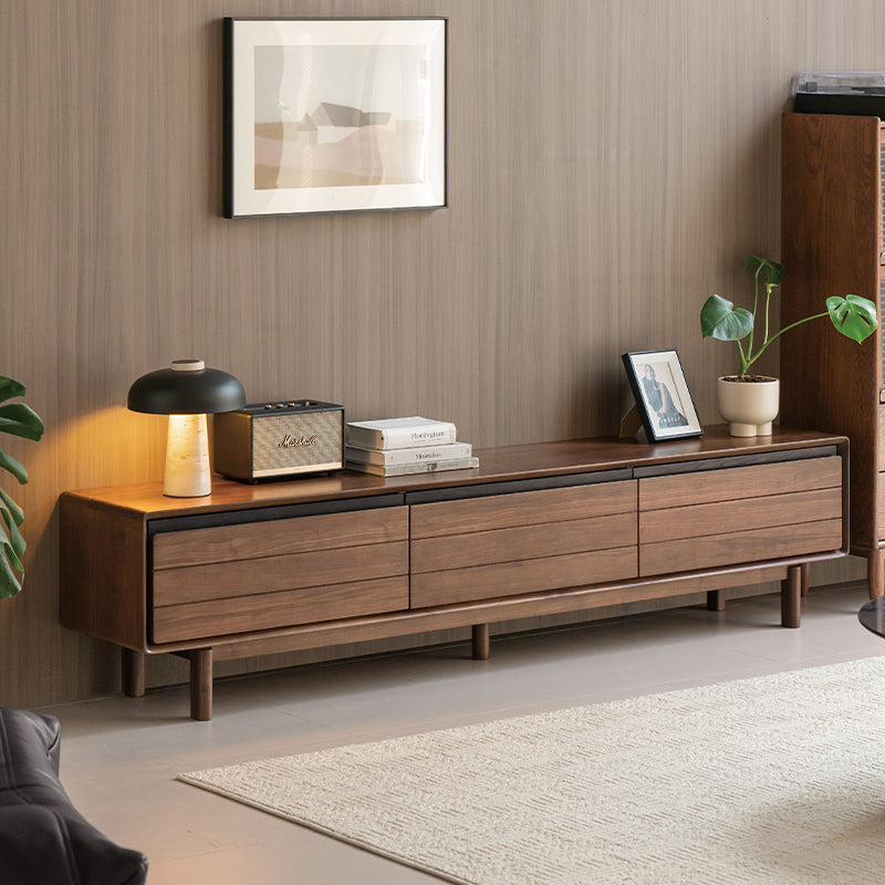 Bernadette FAS-Graded Solid Black Walnut TV Unit 180cm 200cm 220cm – view 2
