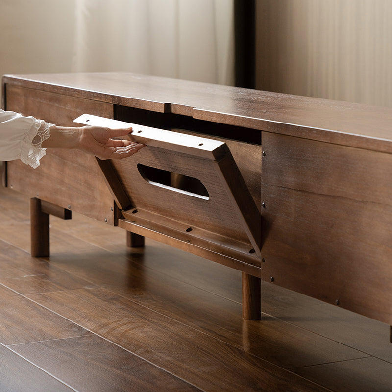 Bernadette FAS-Graded Solid Black Walnut TV Unit 180cm 200cm 220cm – view 7