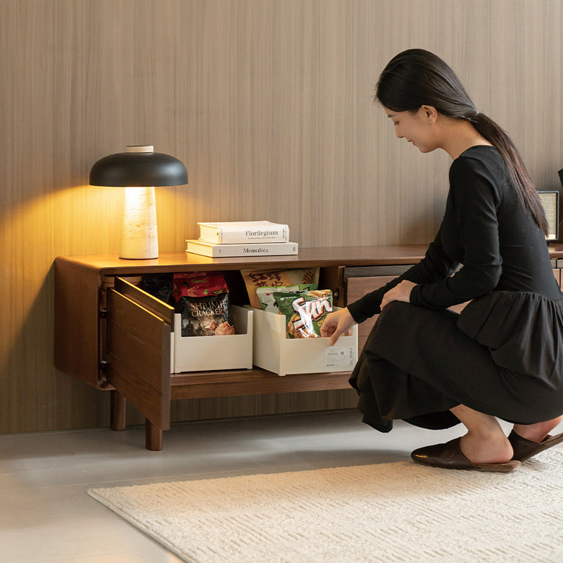 Bernadette FAS-Graded Solid Black Walnut TV Unit 180cm 200cm 220cm – view 8