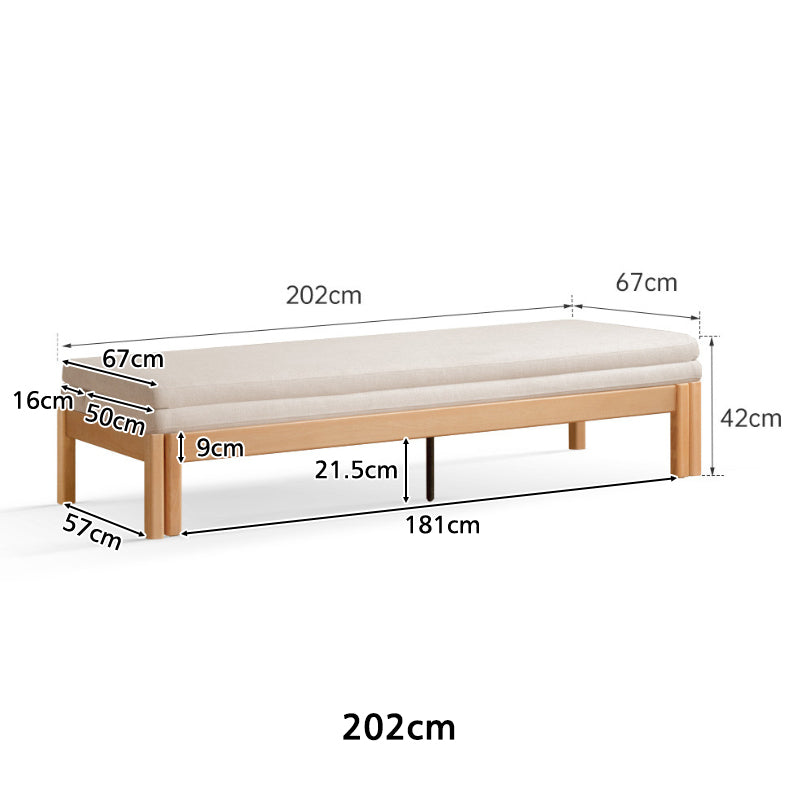 Bernice Beech Wood Sofa Bed in White Fabric 180cm / 202cm – view 12