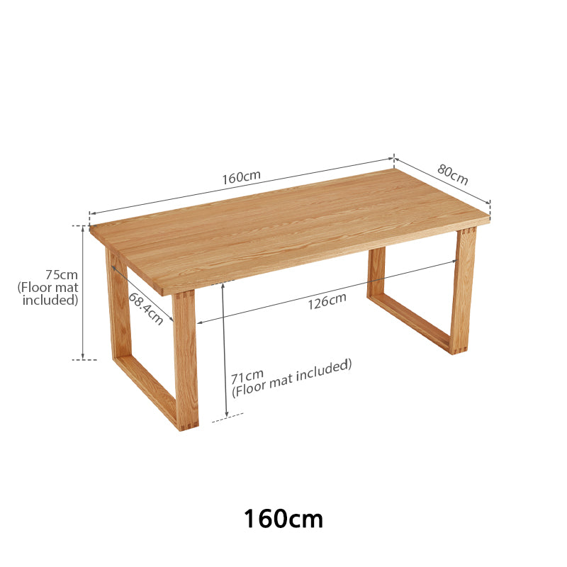 Bianca solid American oak dining table in natural finish – view 10