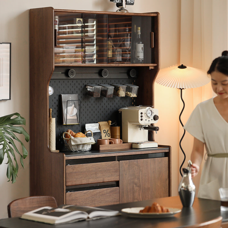 Caspian Black Walnut and Pinewood Sideboard 85cm – view 3