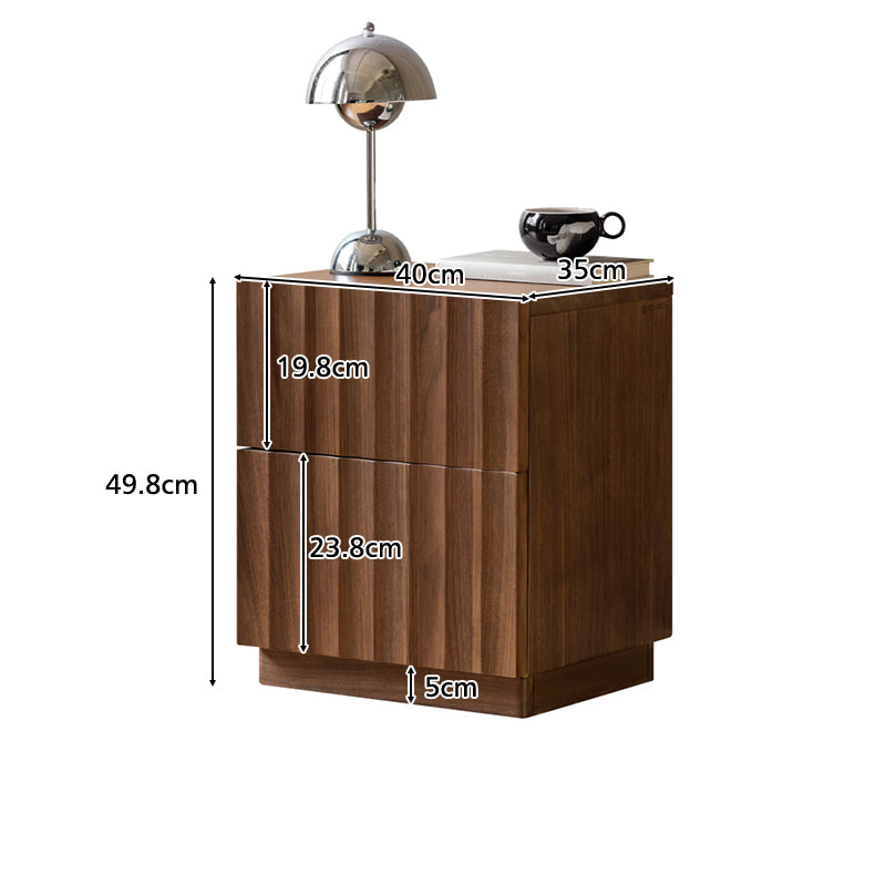 Boyd Solid Black Walnut Bedside Table with Drawer 40cm – view 10