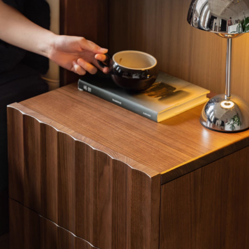 Boyd Solid Black Walnut Bedside Table with Drawer 40cm – view 8