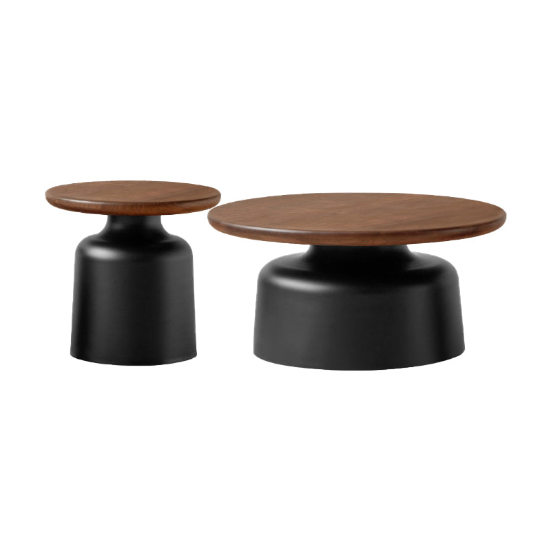 Brendan Coffee Table and Side Table Set with Solid Black Walnut Tops and Iron Base – view 10
