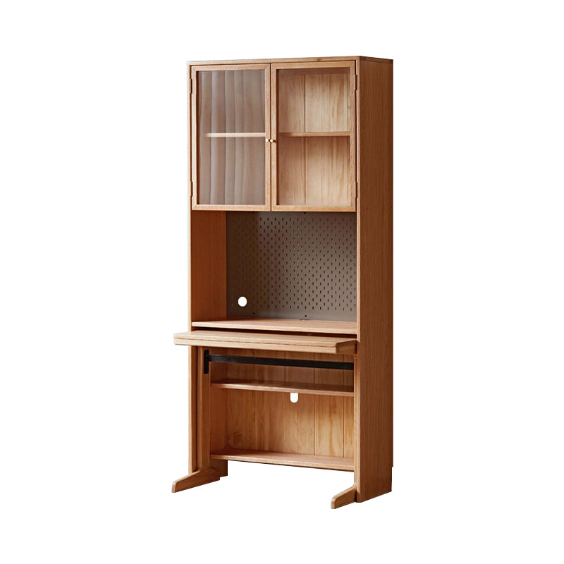 Bridget solid cherry wood desk with bookshelf and storage cabinet – view 14