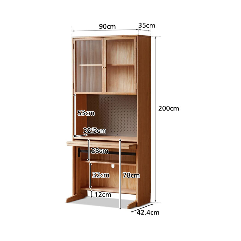Bridget solid cherry wood desk with bookshelf and storage cabinet – view 15