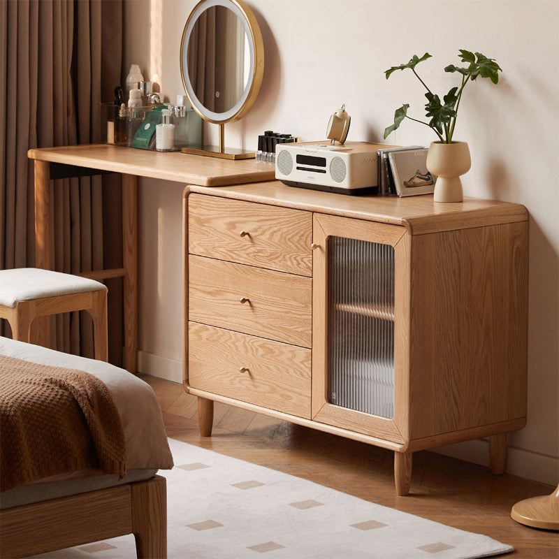 Byron solid oak adjustable dressing table with drawer cabinet