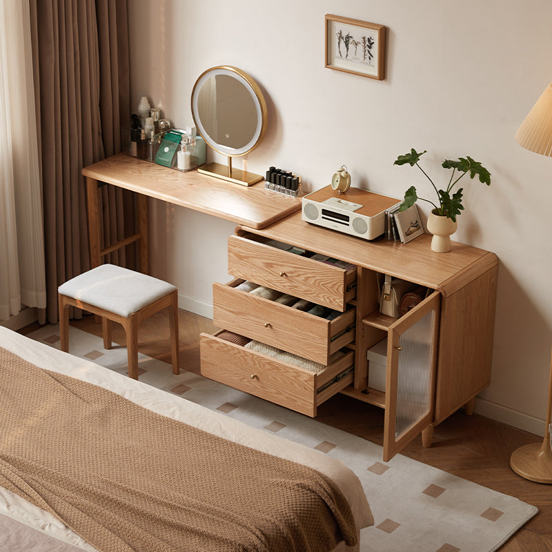 Byron solid oak adjustable dressing table with drawer cabinet – view 14