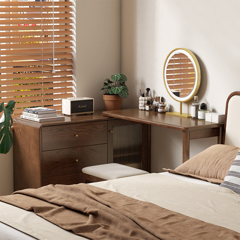 Byron solid oak adjustable dressing table with drawer cabinet – view 23