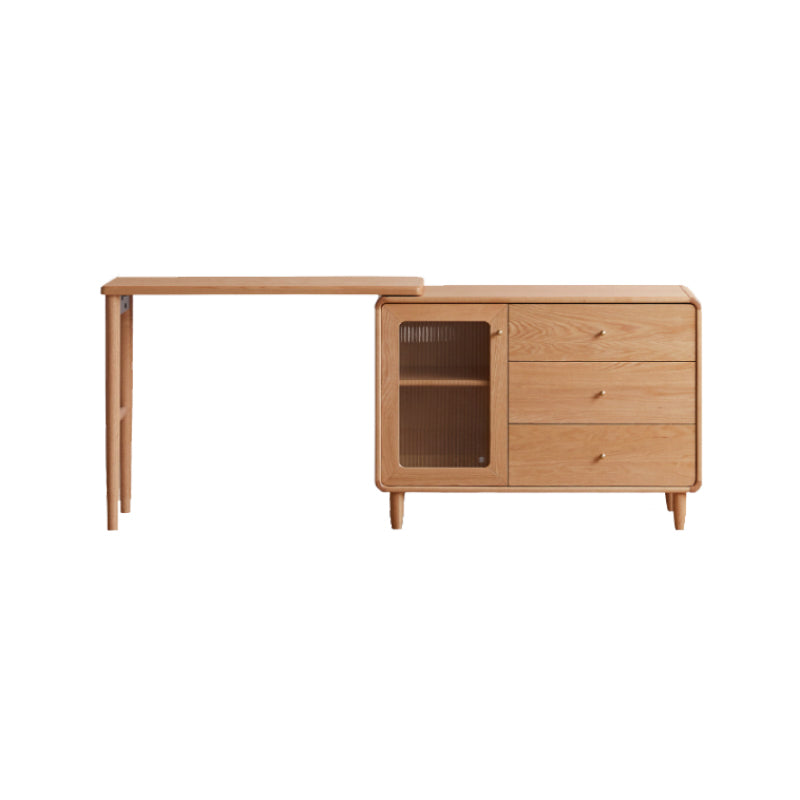 Byron solid oak adjustable dressing table with drawer cabinet – Natural Wood Left-handed Door, view 18