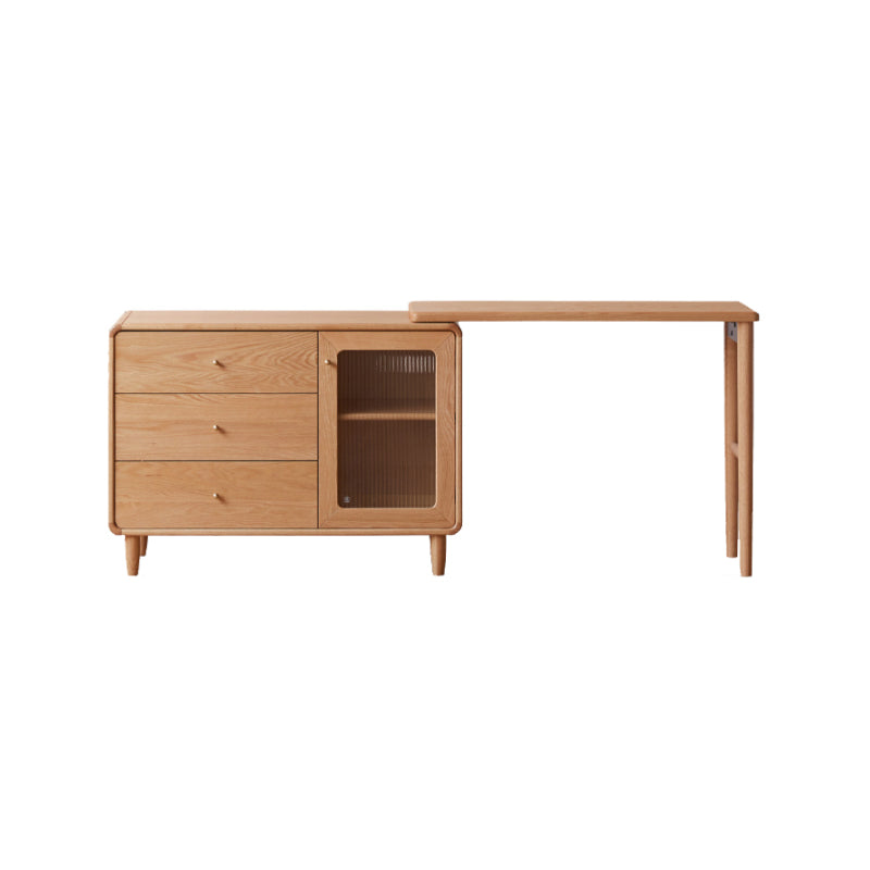 Byron solid oak adjustable dressing table with drawer cabinet – Natural Wood Right-handed Door, view 15
