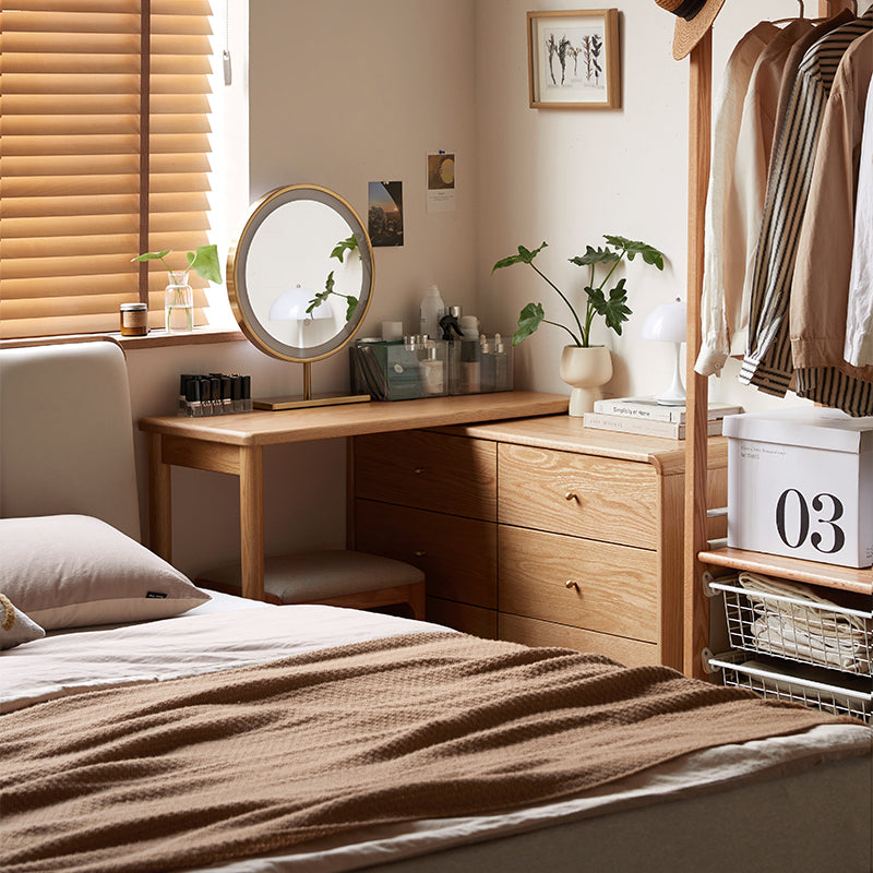 Byron solid oak adjustable dressing table with drawer – view 3