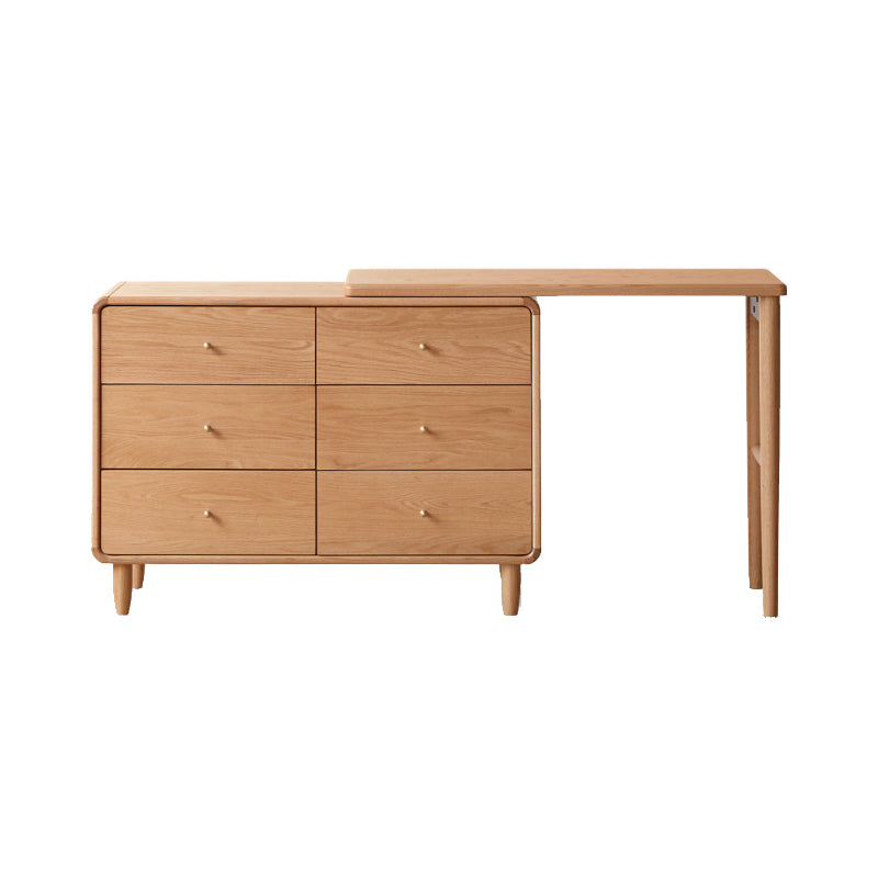 Byron solid oak adjustable dressing table with drawer – Natural Wood, view 4