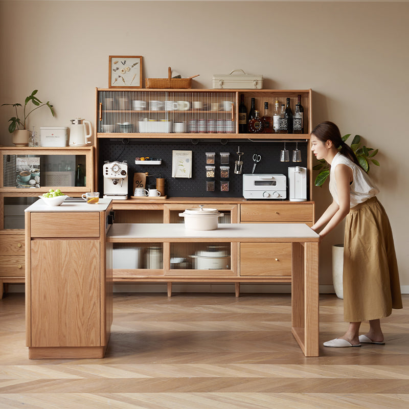 Casey Extendable Dining Table and Kitchen Island in Solid American Oak