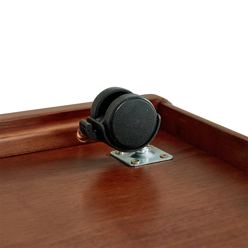 Catherine rubberwood mobile side table on swivel casters – view 10