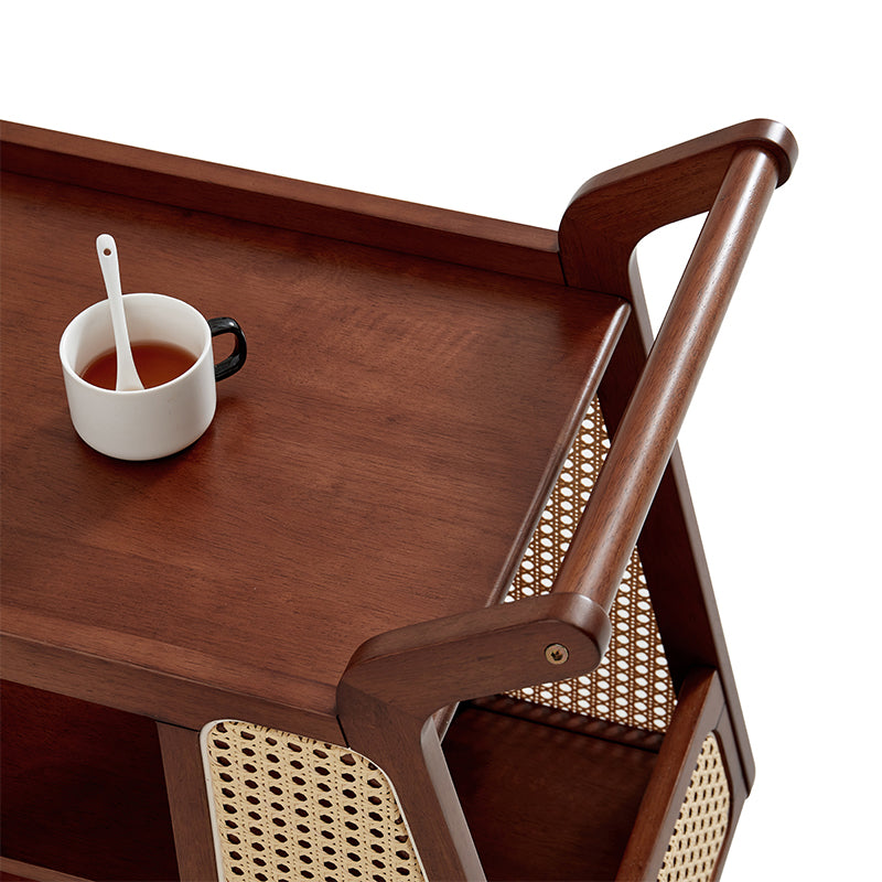Catherine rubberwood mobile side table on swivel casters – view 12