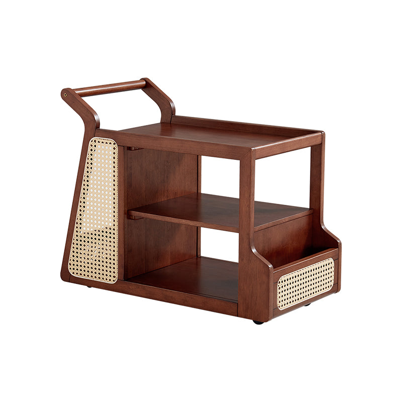 Catherine rubberwood mobile side table on swivel casters – view 13