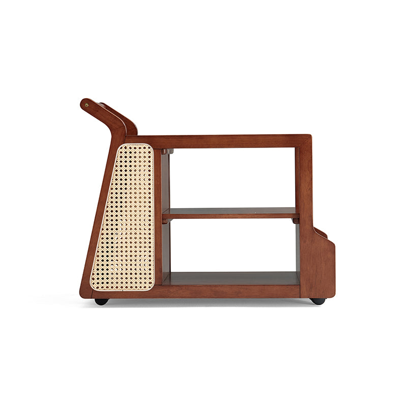 Catherine rubberwood mobile side table on swivel casters – view 14