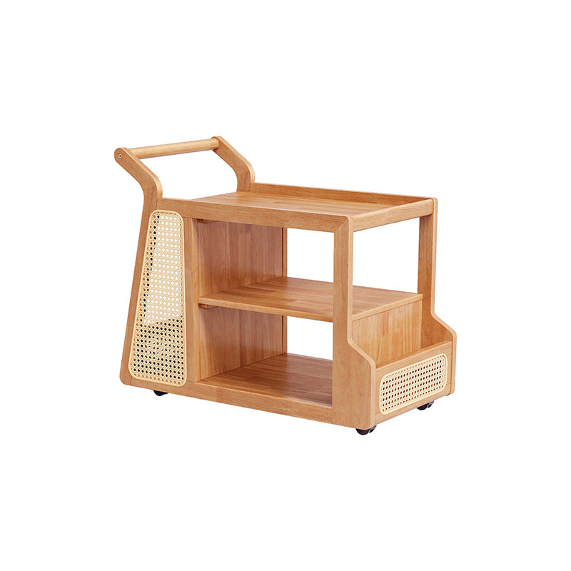 Catherine rubberwood mobile side table on swivel casters – view 24