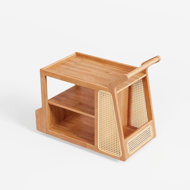 Catherine rubberwood mobile side table on swivel casters – view 28