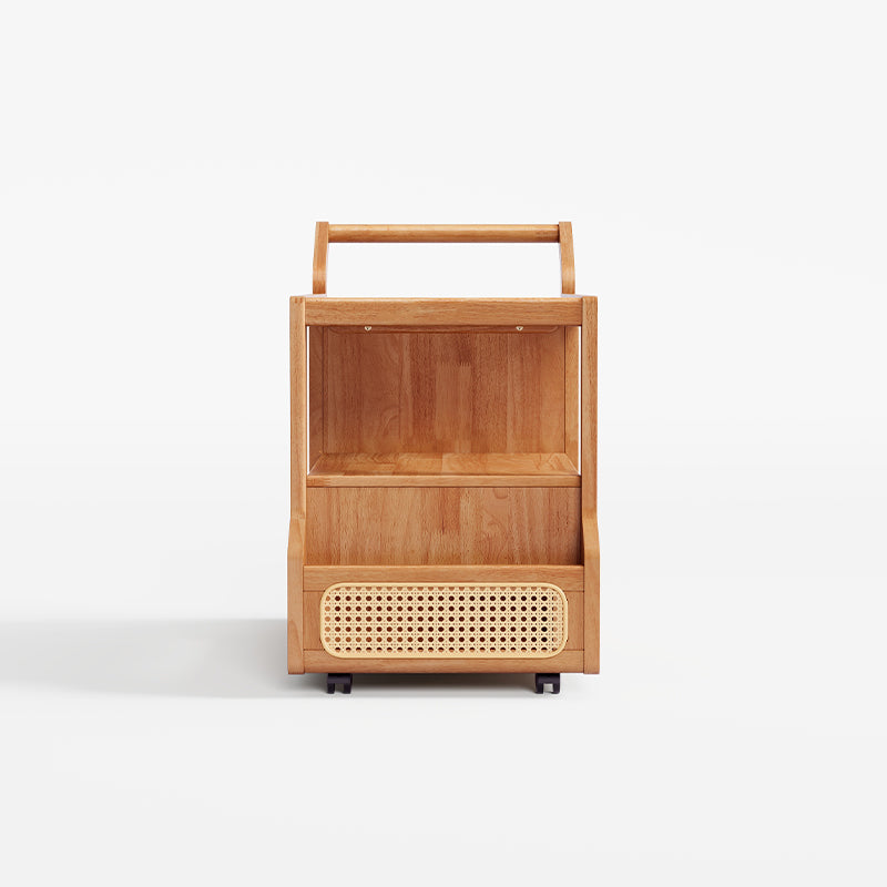 Catherine rubberwood mobile side table on swivel casters – view 29