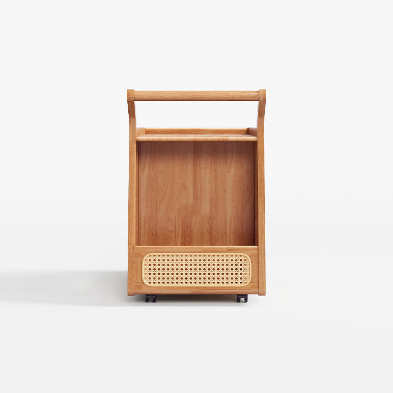 Catherine rubberwood mobile side table on swivel casters – view 30