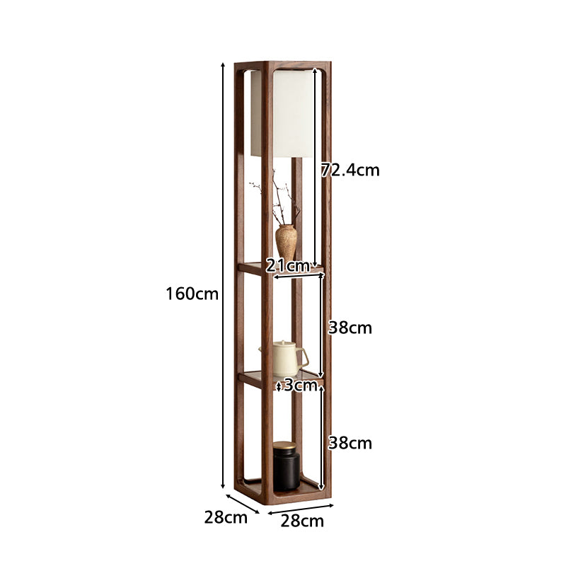 Celia slim oak storage cabinet with light in walnut colour – view 6